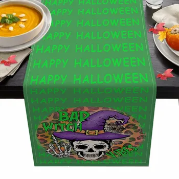 Kostra Halloween PNG Zväzok Stôl Runner Home Party Dekorácie Proti hubám Obrusy Kuchyňa, Jedáleň Obdĺžnik Tabuľka Vlajka Obrázok