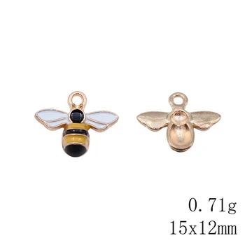 Honey Bee Smalt Charms Nové V Šperky Uskutočňovanie Dodávok Materiálov Obrázok