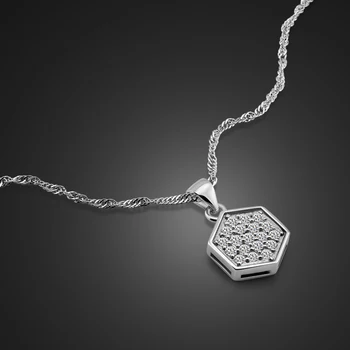 Nové Jednoduché Geometrické Prívesok Náhrdelník Módne Ženy 100% 925 Sterling Silver Choker Jemné Šperky Dovolenku Dary Obrázok
