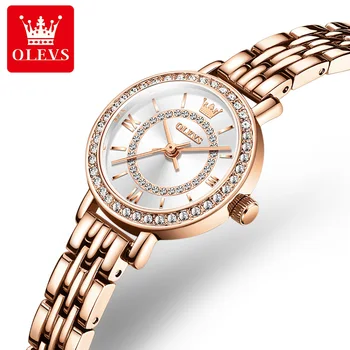 2023 OLEVS Ženy, Sledovať Módne Oceľové Pásmo pre Ženy je Kovový Remienok Hodiniek Quartz náramkové hodinky Pre Dámy 5508 Obrázok