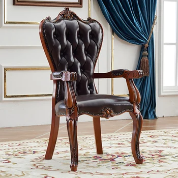 Luxusné, Krásne Jedálenské Stoličky Európske Trendy Wipeable Čalúnený Jedálenské Stoličky Materiál Koža Cadeiras Bytový Nábytok Obrázok
