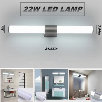 Akryl LED Kúpeľňa Svetlá, Zrkadlo na líčenie Predné Lampy Moderné Nástenné Svietidlá Vnútorné Hotel 12/16/22W Osvetlenie Obrázok