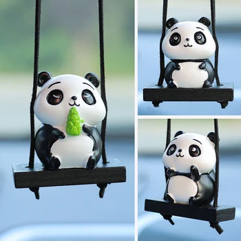 Auto Prívesok Roztomilé Anime Malý Panda Automatické Spätné Zrkadlo Závesné Ozdoby Interiéru Decoraction Príslušenstvo Darčeky Auto Dekorácií Obrázok