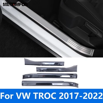 Pre Volkswagen T-ROC TROC 2017-2020 2021 2022 Nehrdzavejúcej Vnútorné Dvere, Parapetné Dosky Vitajte Pedál Šúchať Stráže Nálepky, Auto Príslušenstvo Obrázok
