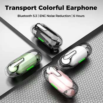 H69 Bluetooth Headset TWS Bezdrôtové Slúchadlá Transparentné Športové Slúchadlá Redukcia Šumu Slúchadlá s Mikrofónom HiFi Hudby Nepremokavé Obrázok