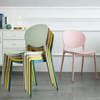 O1DNordic moderné plastové jedálenské stoličky jednoduchý domov operadla stolice knihy tabuľky, stoličky siete red mlieko čajovni Nordic make-up stoličky Obrázok