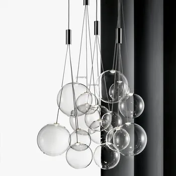 Nordic Dekor LED Sklenený Prívesok Svetlo Obývacia Izba Prívesok Lesk Kreatívny Dizajn Vnútorné Osvetlenie Svietidlá Loft Visí Lampa Obrázok