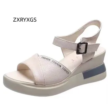 ZXRYXGS Populárne 2023 Premium Pu v Lete Rímske Sandále dámske Topánky Kliny Sandále Módne, Elegantné, Pohodlné Ženy Obuv Sandal Obrázok
