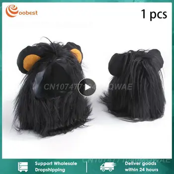 1~10PCS Krásna Mačka Pokrývky hlavy Leva Pokrývky hlavy Polyester Multifunkčné Čiernu Čiapku Pet Oblečenie a Príslušenstvo Prenosné Obrázok