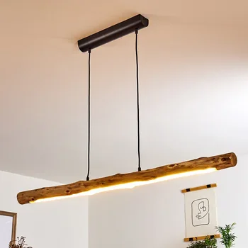 Bar Jedáleň Visí Lampa Kábel Nastaviteľné Teplé Nový Minimalistický Dizajn Dreva Prívesok Svetlá Japonský Štýl Kuchyňa Obrázok