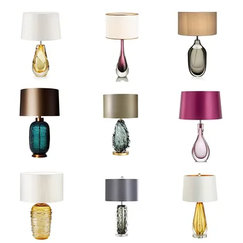 Nordic Light Luxusné Sklo Dekoratívne Stolové Svietidlo Moderného a Jednoduchá Obývacia Izba, Spálňa Bedhead Hotel Klubovni Skla Stolové Lampy Obrázok