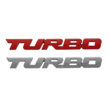 2 KS TURBO Univerzálny Auto, Motocykel, Auto 3D Kovový Znak, Odznak Odtlačkový Nálepka, Červené & Silver Obrázok