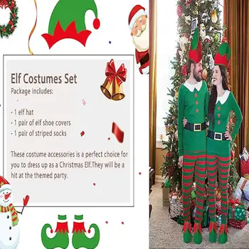Christmas Elf Šaty-up Príslušenstvo Christmas Elf Klobúk Slávnostné Vianočné Elf Kostým Príslušenstvo Vysokej kvality pre Dospelých Strany Obrázok