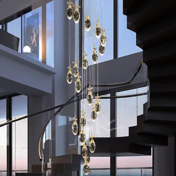 Moderné Kolo Crystal Prívesok Svetlá Obývacia Jedáleň, Spálňa, Kuchyne Vnútorné Osvetlenie Domova Loft Špirála Závesné Lampy Obrázok