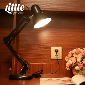 Nastaviteľné Stolná Lampa E27 Žiarovka EÚ Plug LED stolná Lampa pre Office Dekorácie Svetlá na Čítanie Študijné Okrem Spálne, Obývacia Izba Obrázok