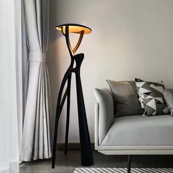 Nordic Socha Poschodí Lampa Hotel Lobby Studio Villa Obývacia Izba Dekoratívne Živice Sklo Svetla Vystužených Vertikálne Lampa LED Obrázok