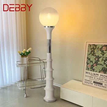 DEBBY Nordic Minimalizmus Poschodí Lampa Krém Štýl Obývacej Izby, Spálne, LED Tvorivosti Dekoratívne Atmosféru Obrázok