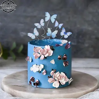 1set Motýľ Tortu Mulčovače Happy Birthday Ručné Svadobné Party Dezert Baby Sprcha Cake Decoration DIY Pečenia Dodávky Obrázok