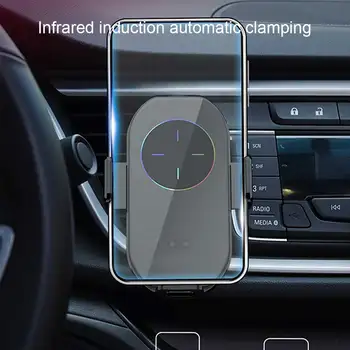 Automobilový Držiak Na Mobil Bezdrôtové Nabíjanie Odnímateľný 360 Stupeň Stojan Obrázok