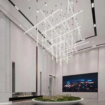 Neštandardné vlastné svetlo Cube Celej Oblohe, Hviezda luster Hotel lobby spoločenský klub tvorivej rozsiahly projekt osvetlenia Obrázok