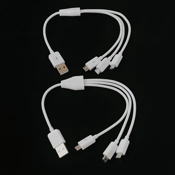 2PACK 25 cm Micro USB Rozbočovač Kábel, 1 až 3, Micro USB Kábel, Nabíjací Kábel Obrázok