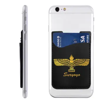 Aramean Suryoyo Vlajky, Peňaženky Telefónu Prípade PU Kožené Asýria Lepidlo Držať Na Kreditnej Karty, Držiak na Zadnej strane Telefónu Obrázok