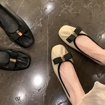 2023 Autumer Nové Módne dámske Balet Byty Plus Veľkosť 42 Luk Pošmyknúť na Ploché Topánky Žena Plytké Návrhár Obuvi Zapatos Mujer Obrázok