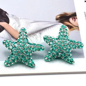 Nové Trendy Star Tvarované Náušnice Pre Ženy Módne Šperky Prehnané Lady Vyhlásenie Náušnice Príslušenstvo Obrázok