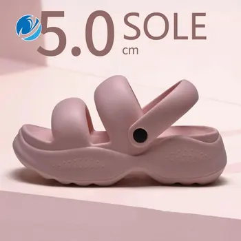 Mo Dou Hrubé Jediným EVA Sandále pre Ženy Platformu Non Slip Letné Dievča Papuče Vonkajšie Otvorené Prst Pláže Topánky Elastické Listov Obrázok