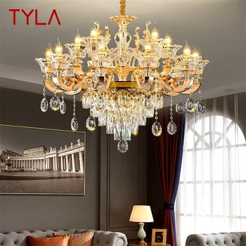 TYLA Moderné Lustre Lampa Gold Luxusné LED Crystal Sviečka Prívesok Svetlo pre Domáce Obývacej Izby, Spálne, Hotelové Zariadenia, Obrázok