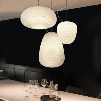 Postmoderných LED Mliečno-Bieleho Skla Svetiel Prívesok Vírivá Cocoon Závesný Luster Obývacia Jedáleň, Reštaurácia Dekor Prívesok na Čítanie Obrázok