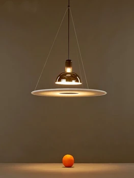 Moderný Minimalistický Reštaurácia Luster Kreatívny Dizajnér je Lietajúci Tanier Prívesok Light Black/Silver Home Decor Osvetlenie Zariadenie Obrázok