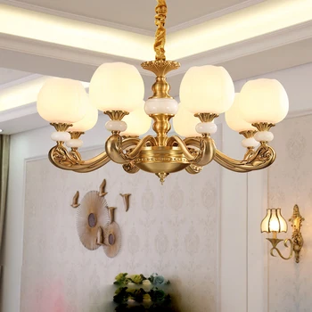 Luster Medi Lampa v Obývacej Izbe Luxusný Grand Villa Hala High-End Mramoru, Kameňa Lampa Spálňa Jedáleň Lampy Obrázok