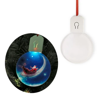 Termálne Sublimačná Akryl Svetlo Prívesok prestupu Vianočné Prívesok Akryl Prívesok s Červené Závesné Lano Dropship Obrázok