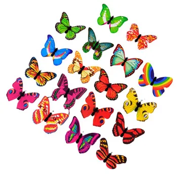4pcs Farebné Žiariace Motýľ Noc Lampa Realistické Farebné Motýľ Tvar Lampa pre Domáce Spálne Dekorácie nerg Obrázok