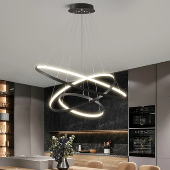 Moderné spálne dekoratívne jedáleň led Stropné svietidlá krúžky Prívesok osvetlenie vnútorné osvetlenie interiéru osvetlenie Stropné lampy Obrázok