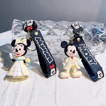Disney Mickey Mouse Keychains Roztomilý Kreslený Dieťa, Chlapec, Dievča Obrázok Keyring Kawaii Minnie Prívesok Model Kid Hračka Detí, Darček Obrázok