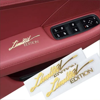 2x Auto Samolepky 3D Gold Limited Edition Logo, Znak, Odznak Kovové Nálepky Odtlačkový Auto Príslušenstvo 1.8Cmx7.5 cm sa Hodí Všetky Modely Custom Obrázok