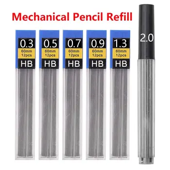 6 Boxs 0.3/0.5/0.7/0.9/1.3/2.0 mm Automatická Ceruzka Náplň Grafit Vymazateľné Mechanické Ceruzky Náplň Vymeniť Čierne Obrázok