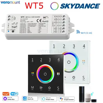 Skydance WT5 Tuya wifi 5 v 1Smart RGBCCT Led RGB Controller CCT RGBW RGBWW LED Pásy Svetla Dotykový Panel 2.4 G RF Wifi Radič Obrázok