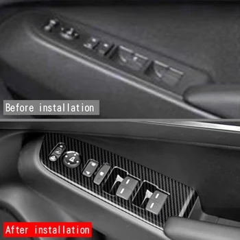 Carbon Fiber okenného Skla Výťah Tlačidlo Trim Switch Kryt Dverí, lakťová opierka Panel Nálepky na Honda HRV HR-V Vezel 2021 2022 Obrázok