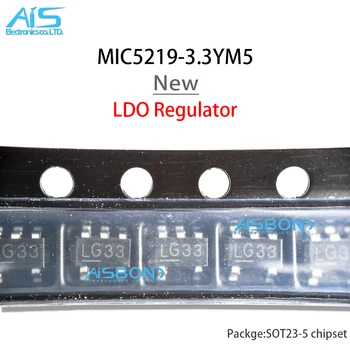 10Pcs/Veľa Nových MIC5219-3.3BM5 MIC5219-3.3 SOT-23 3.3 V MIC5219-3.3YM5 TR Označenie LG33 LDO Regulátor IC SOT23-5 Čip Obrázok