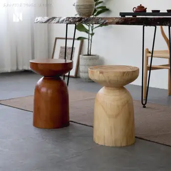 Moderný minimalistický masívneho dreva pier denník peň stolice dizajnér tvorivé kolo stolice v rodine dekorácie peň stromu stolice Obrázok