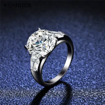5 Karátového Diamantu VVS1 D Farba Moissanite Krúžok Ultra Luxusné Žena Šterlingov Strieborné Prstene 18K Šperky, Svadobné Zásnubný Dar Obrázok